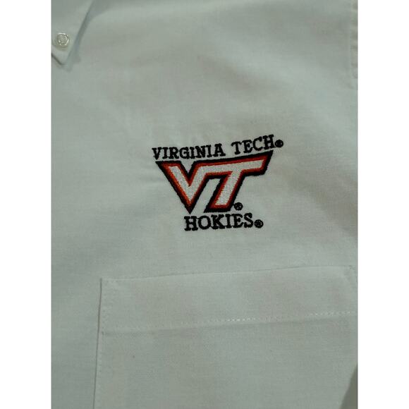 Virginia Tech Hokies Shirt Van Heusen White Oxford Mens Sz Large 16-16.5 (37) - Picture 2 of 8